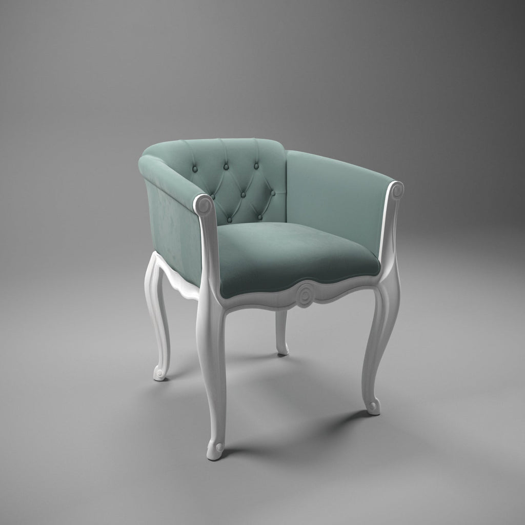 Elodie Upholstered White Armchair — view 3