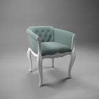 Elodie Upholstered White Armchair — view 3
