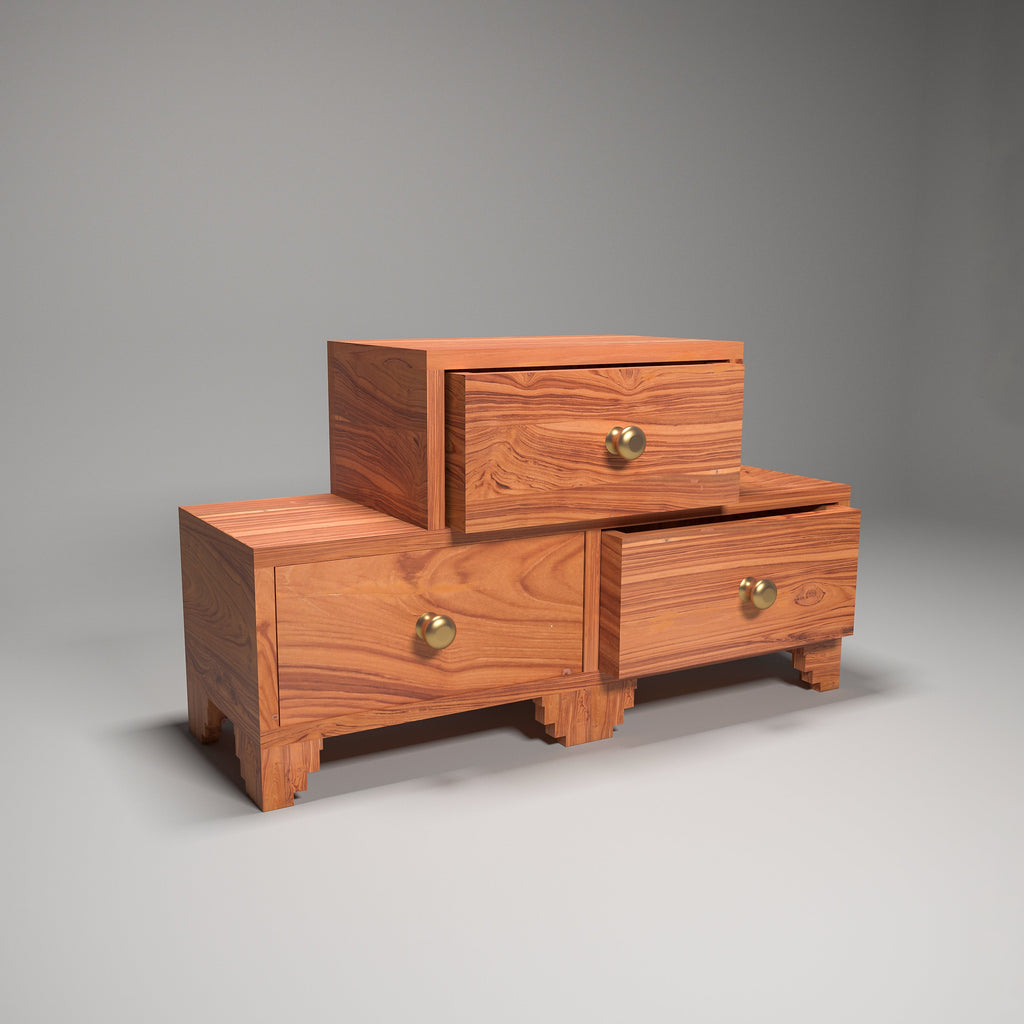 Tiernan Solid Wood Tiered 3 Drawer Chest - product image 1