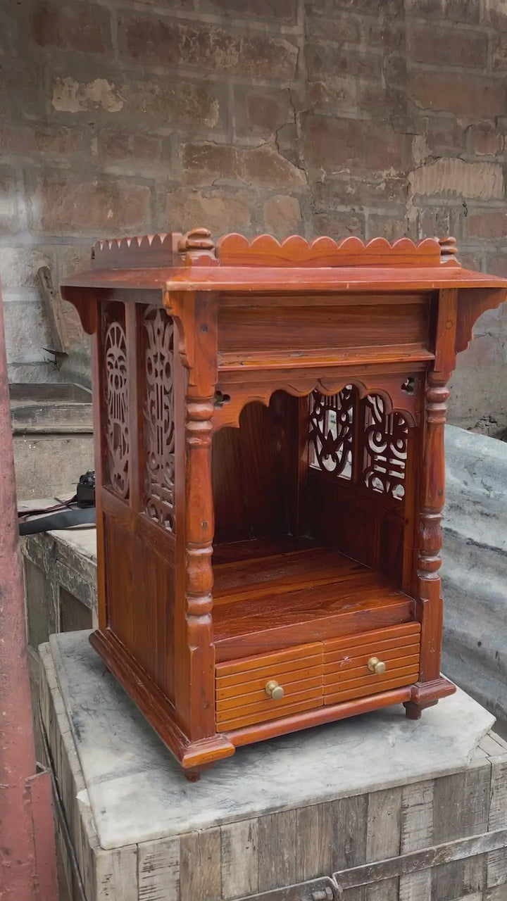 Traditionally Carved Wooden Temple