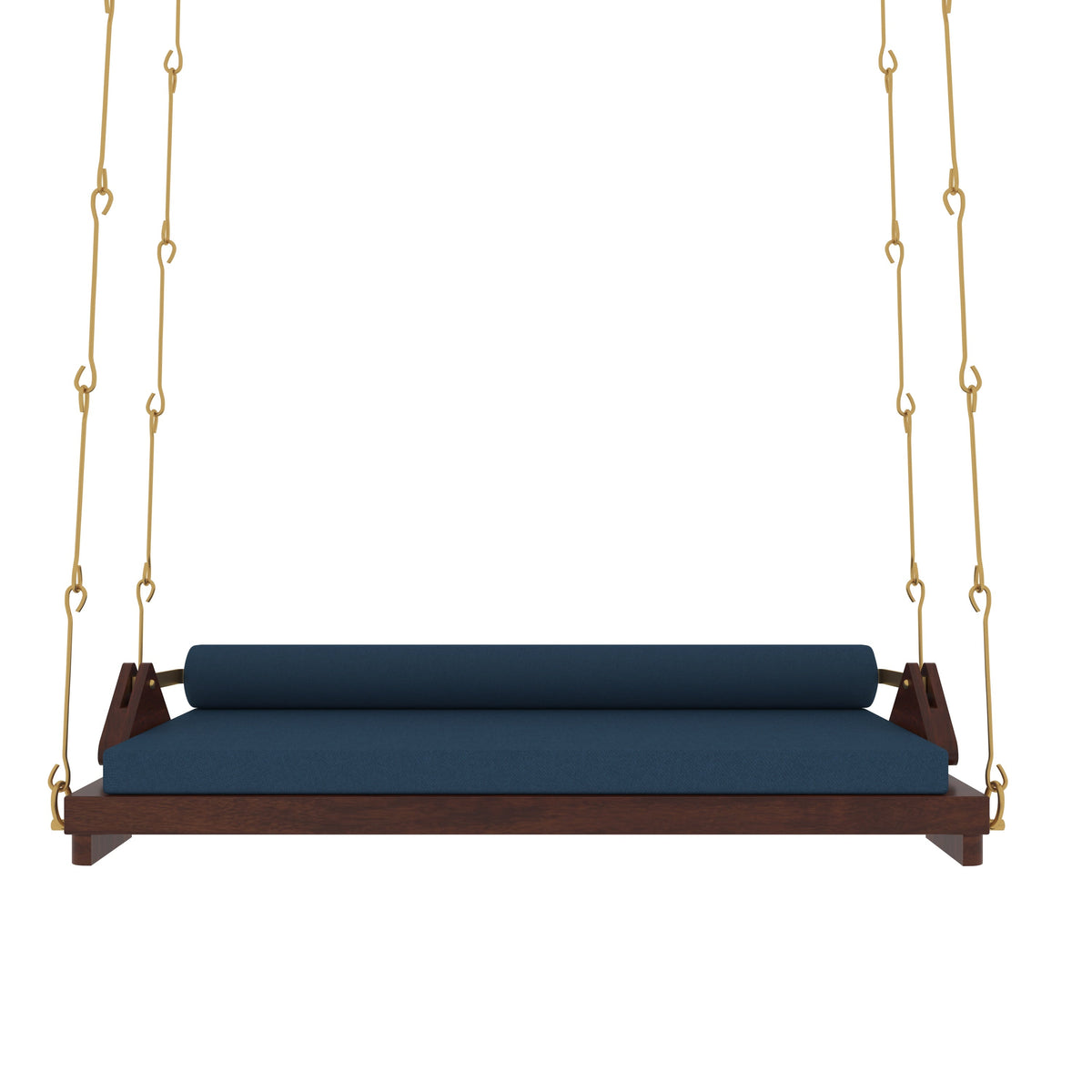 Leona Upholstered Blue Hanging Swing — view 4