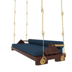 Leona Upholstered Blue Hanging Swing — view 5