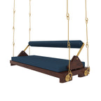 Leona Upholstered Blue Hanging Swing — view 6
