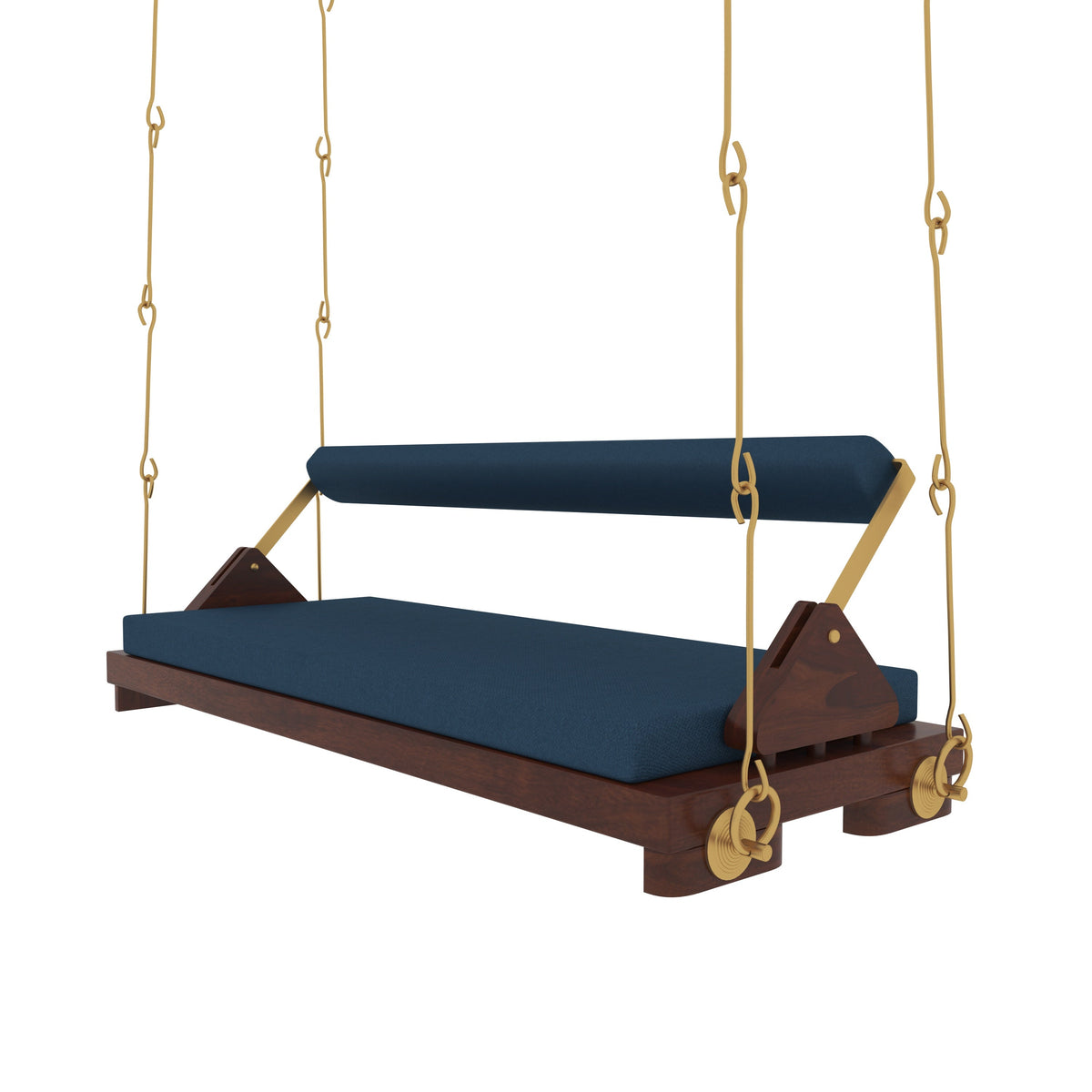 Leona Upholstered Blue Hanging Swing — view 6