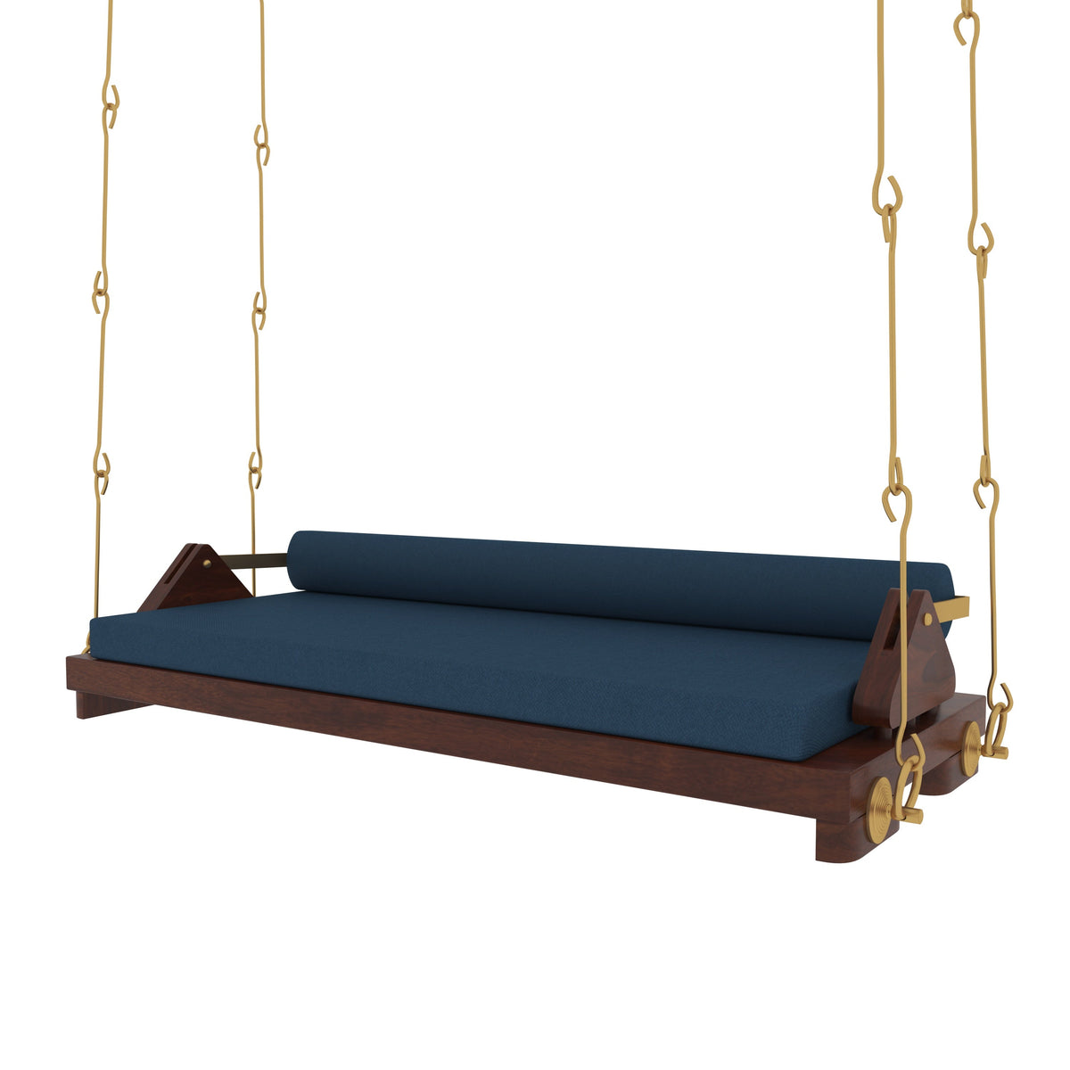 Leona Upholstered Blue Hanging Swing — view 7