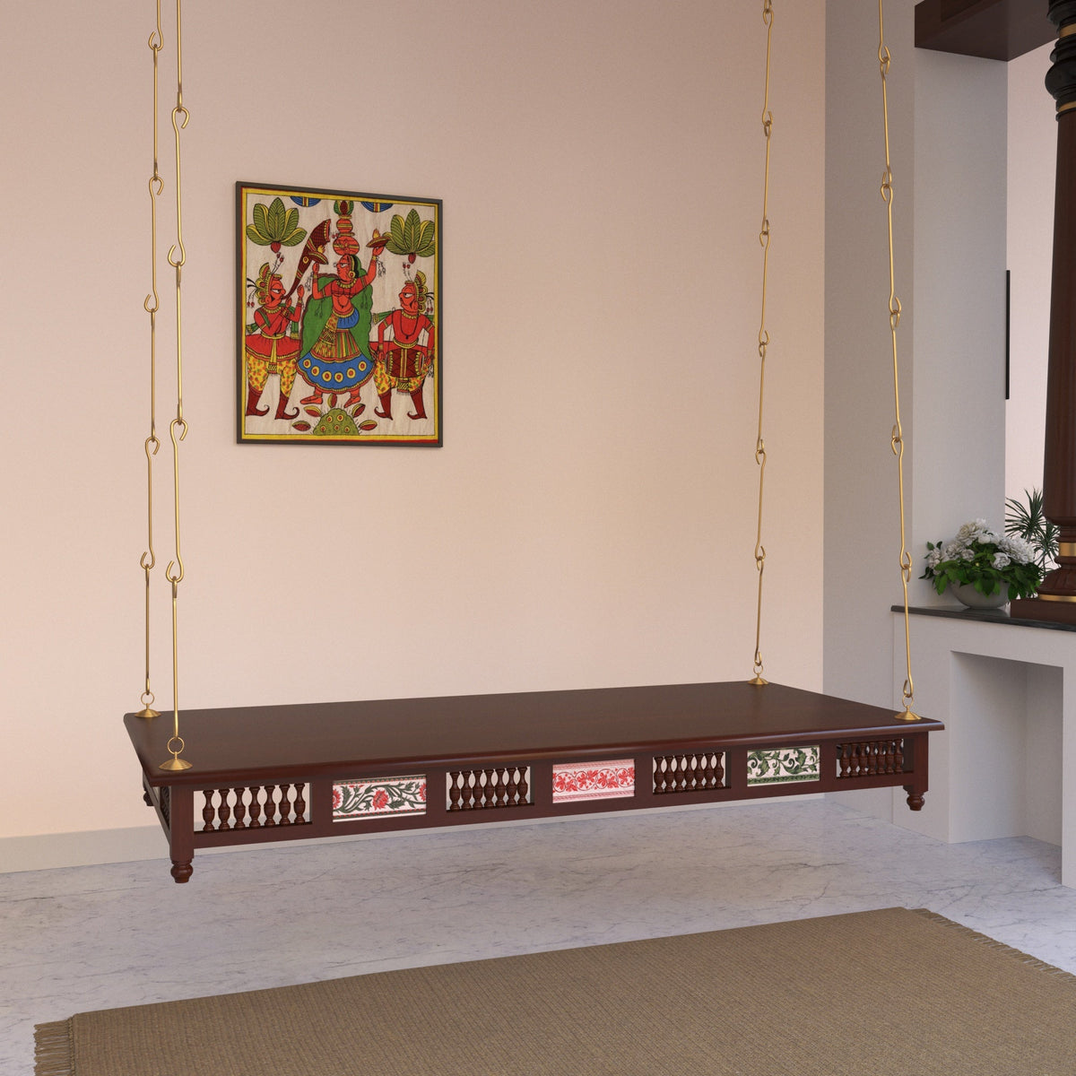 Elara Carved Hanging Swing — view 1