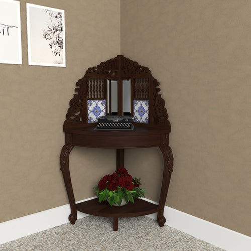 Arden Carved Corner Corner Cabinet — view 1