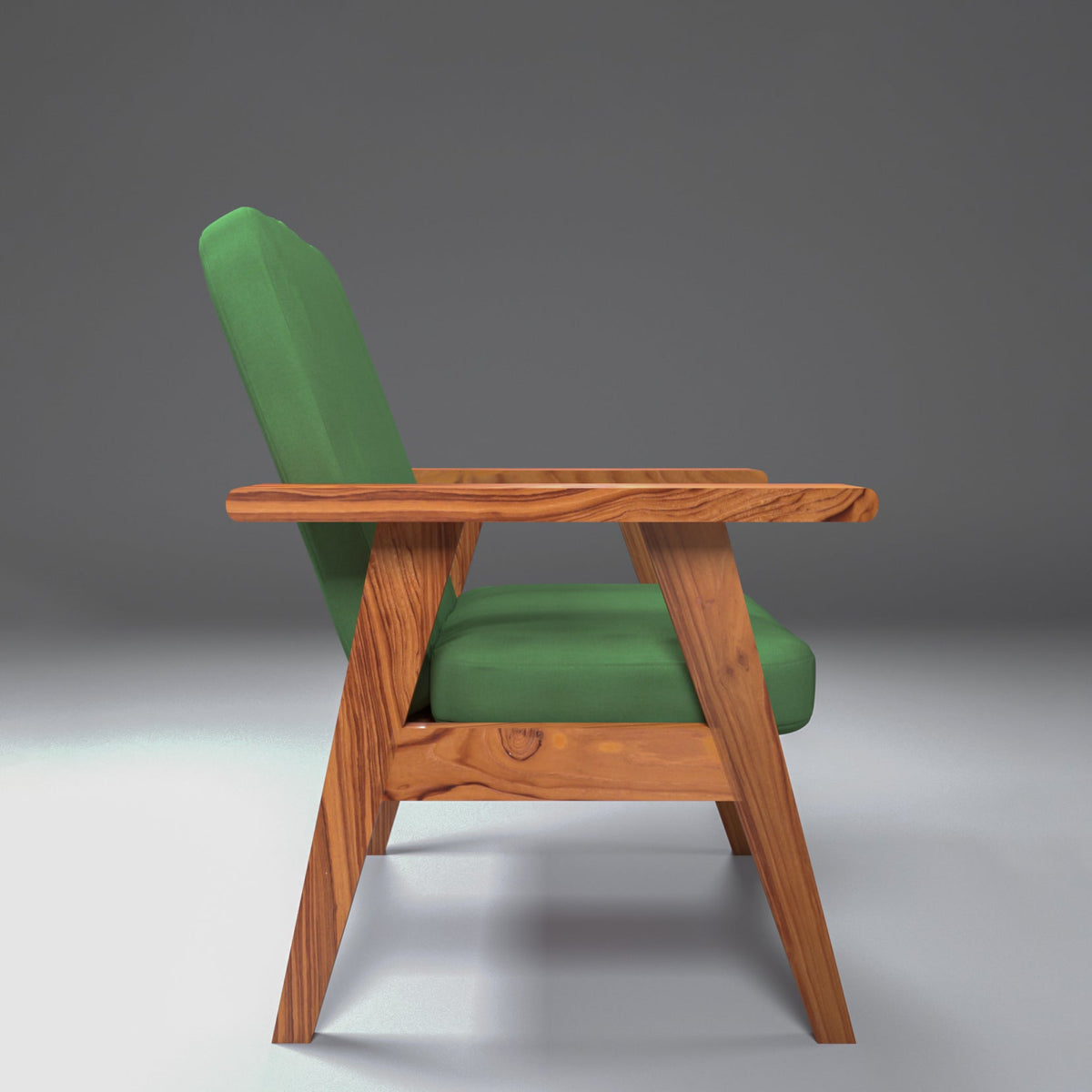 Flora Upholstered Green Armchair — view 3