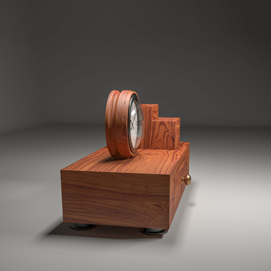 Tempo Solid Wood Desk Organizer with Clock - product image 2