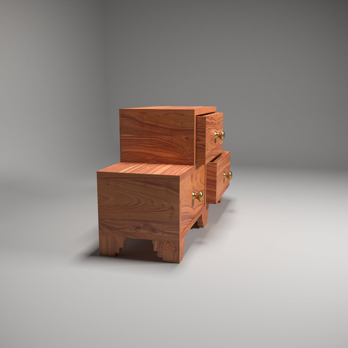 Tiernan Solid Wood Tiered 3 Drawer Chest - product image 3