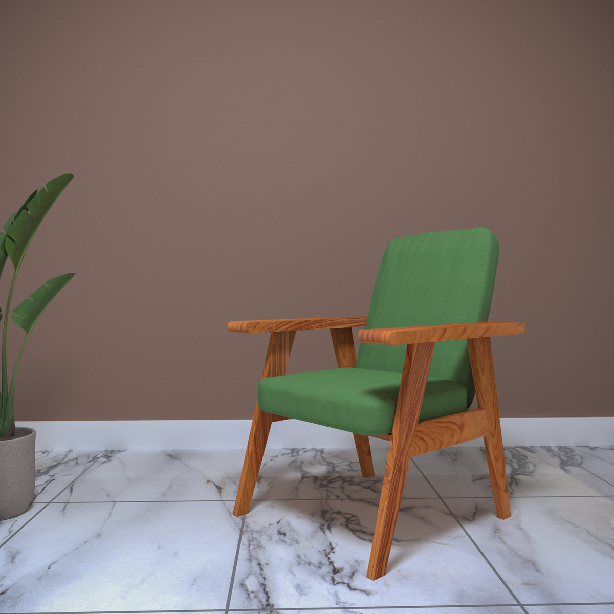 Flora Upholstered Green Armchair — view 1