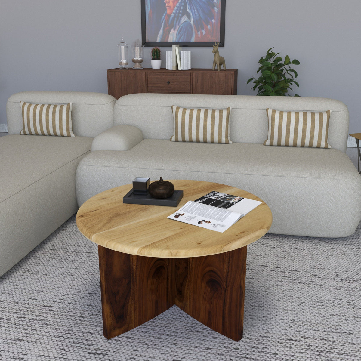 Elise Round Two-Tone Coffee Table — view 1