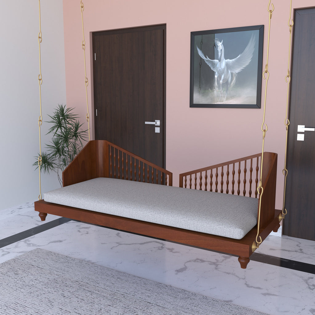 Gaia Spindle Upholstered Hanging Swing — view 1