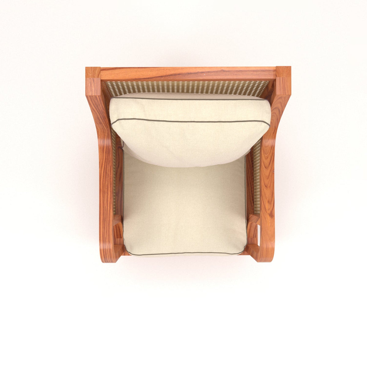 Freya Cane Upholstered Armchair — view 5