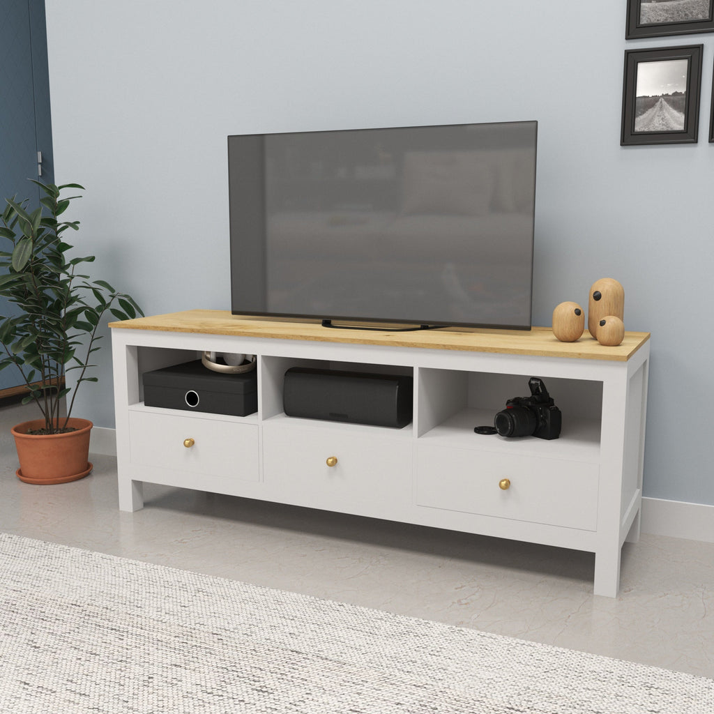 Iris White Engineered Wood TV Unit — view 1