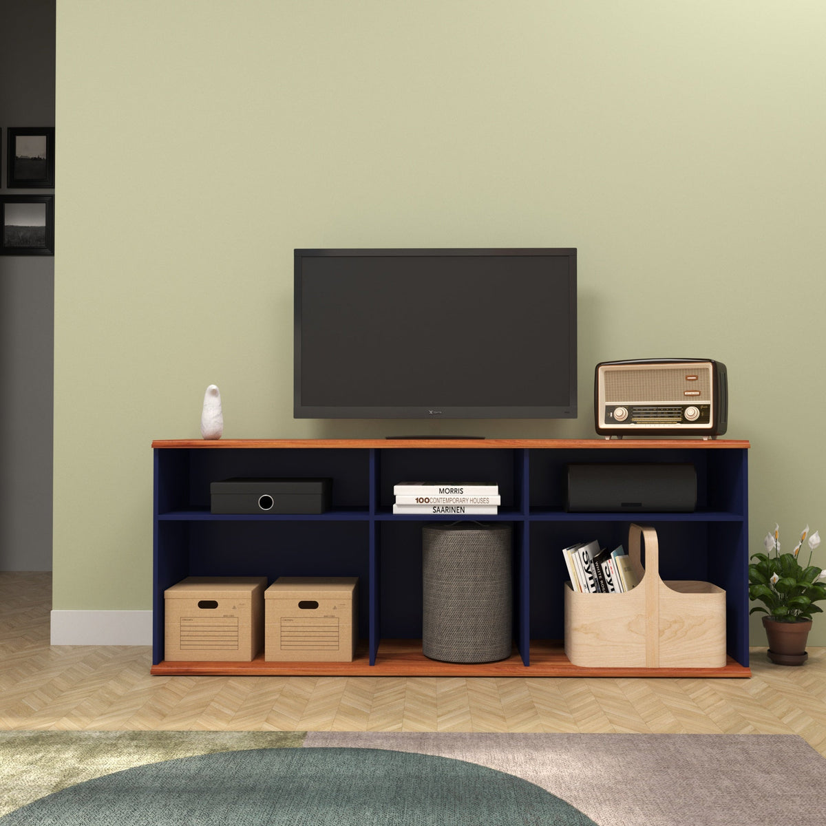 Ivy Blue Engineered Wood TV Unit — view 1