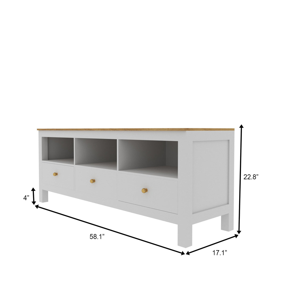 Iris White Engineered Wood TV Unit — view 5