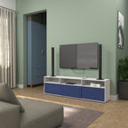 Jolie White Blue Engineered Wood TV Unit — view 1