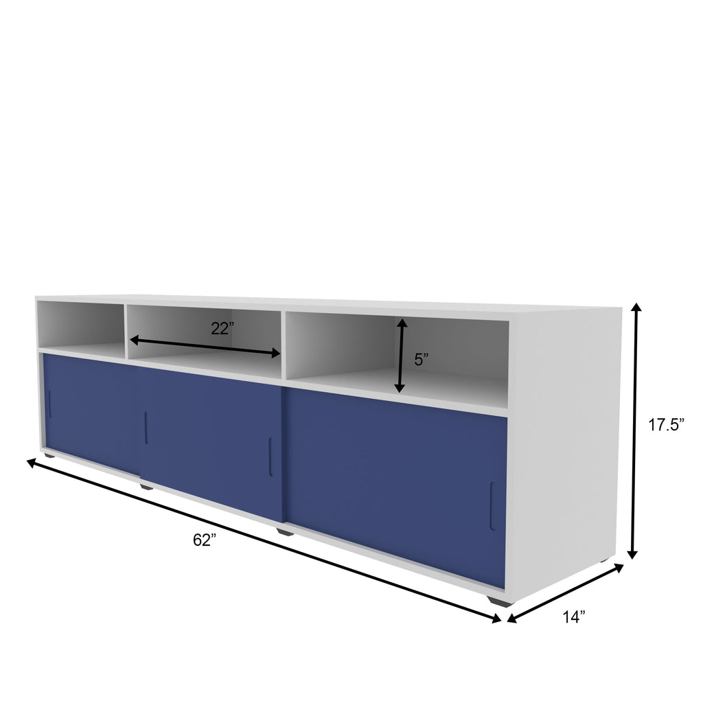 Jolie White Blue Engineered Wood TV Unit — view 5