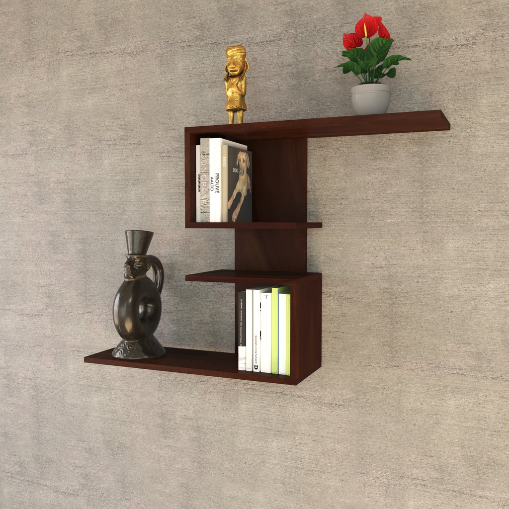 Lumi Asymmetric Engineered Wood Wall Shelf — view 1