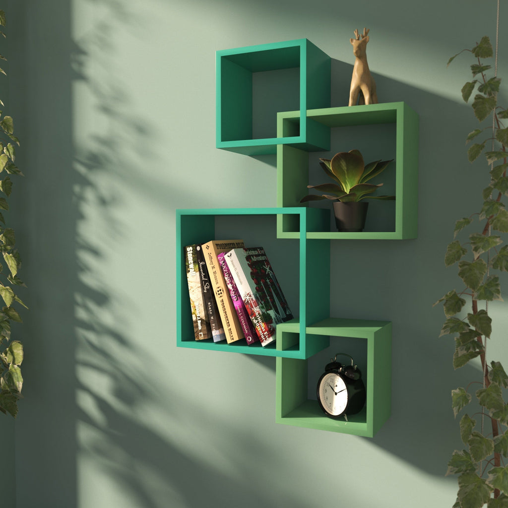 Olena Geometric Engineered Wood Wall Shelf — view 1