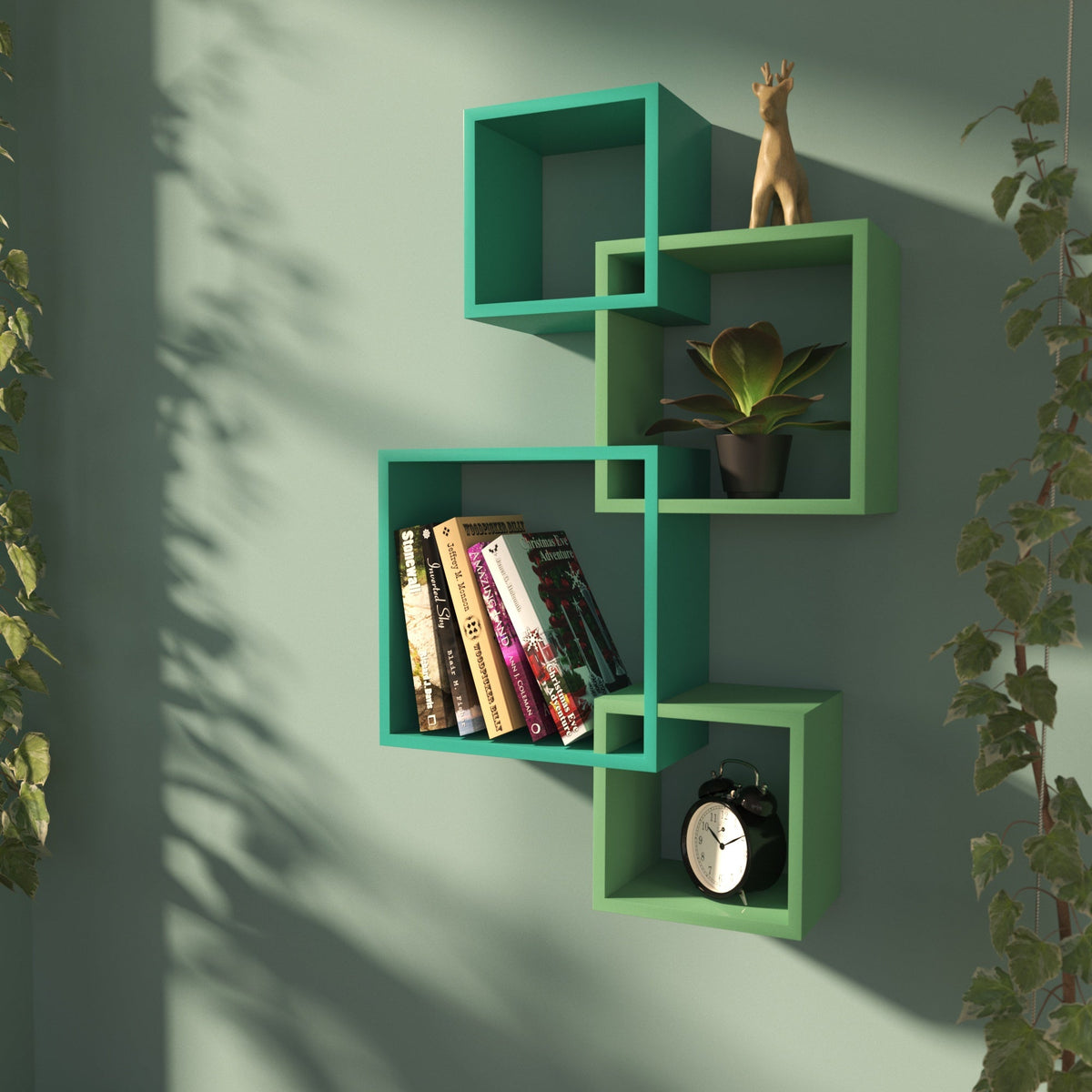 Olena Geometric Engineered Wood Wall Shelf — view 1