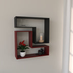 Mirabel Geometric Two-Tone Engineered Wood Wall Shelf — view 1