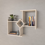 Mira Geometric Engineered Wood Wall Shelf — view 1