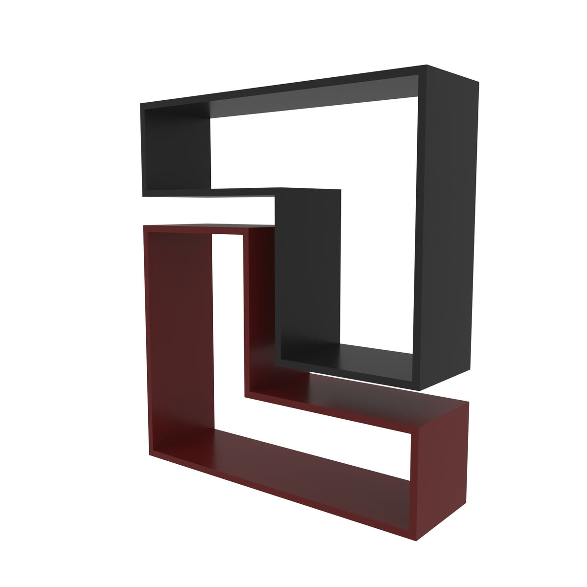 Mirabel Geometric Two-Tone Engineered Wood Wall Shelf — view 3