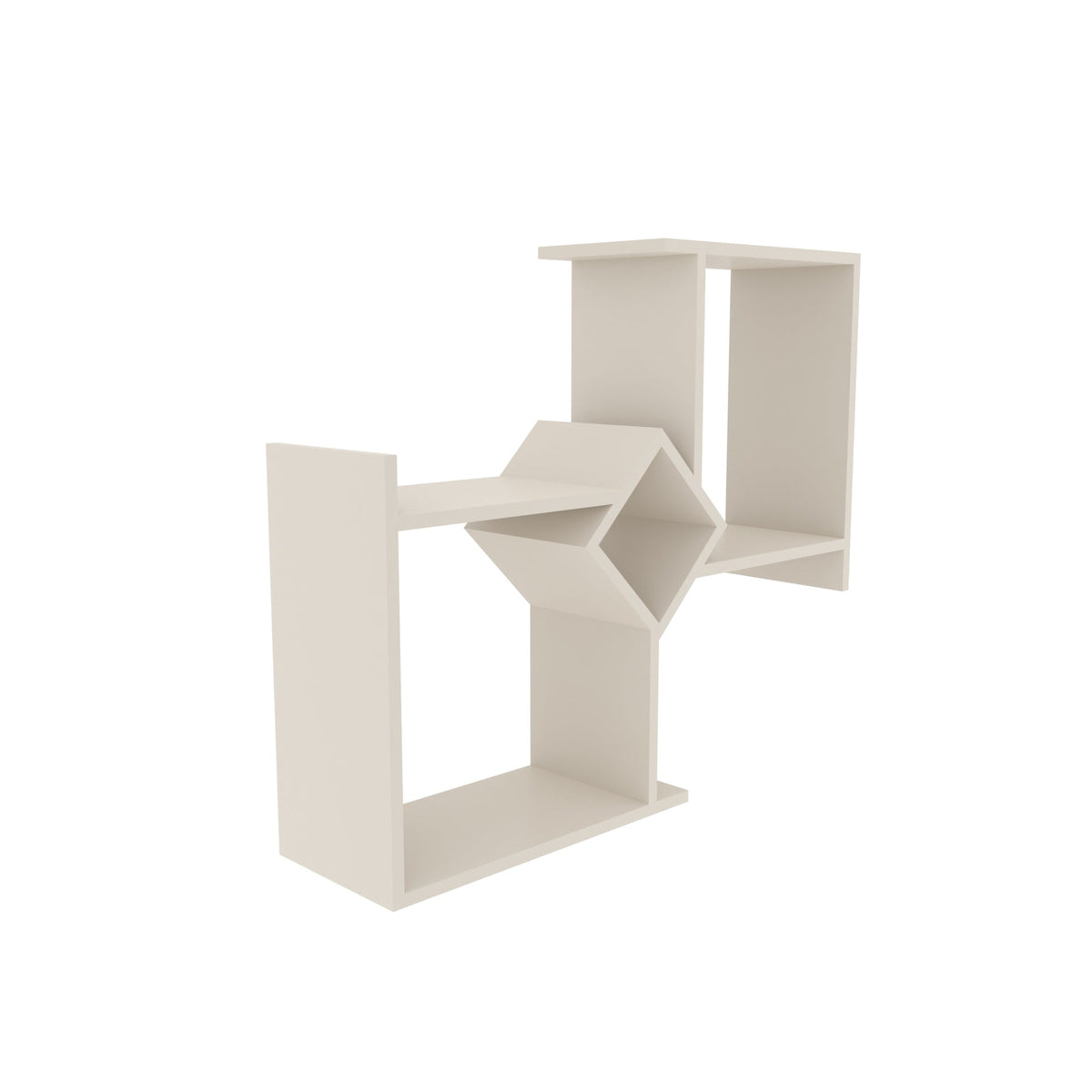 Mira Geometric Engineered Wood Wall Shelf — view 4